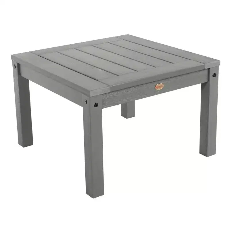 Set da esterno Lehigh 2 sedie a dondolo con 1 tavolino laterale Adirondack in teak costiero grigio - Highwood: Set mobili da giardino