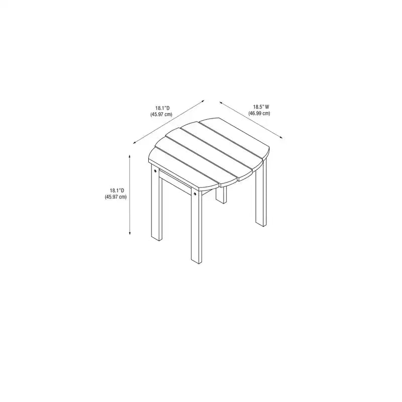 Tavolino d'appoggio ovale Adirondack Linon in legno di acacia per esterni, bianco