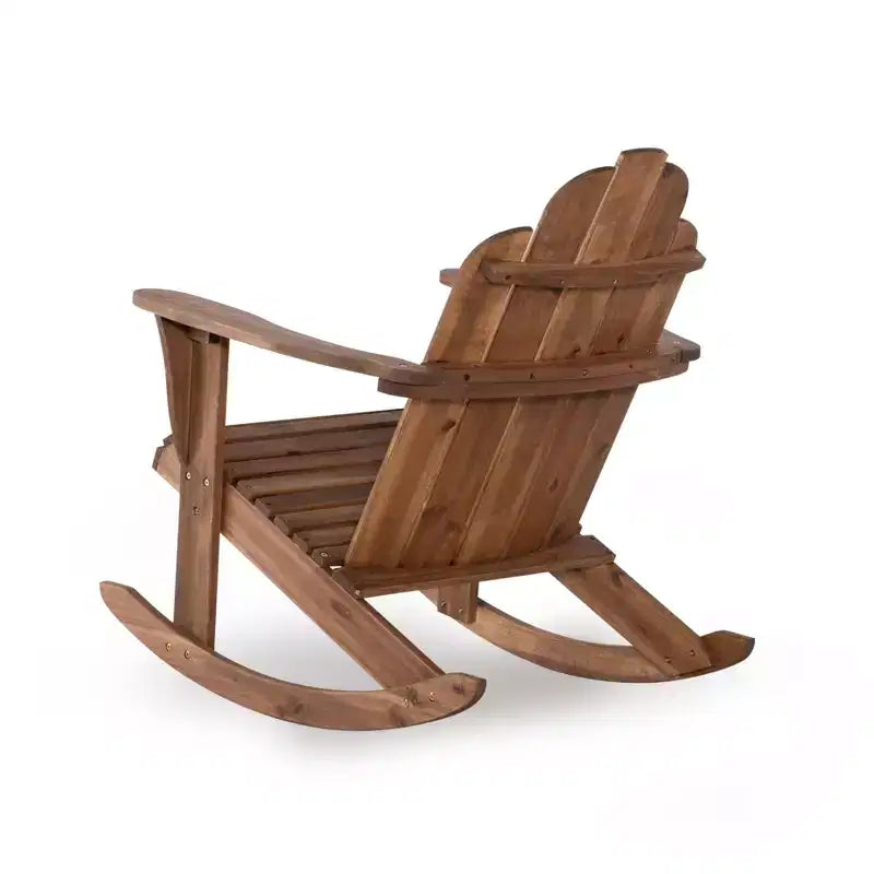 Dondolo Adirondack da esterno in legno di acacia con finitura Acorn - Linon