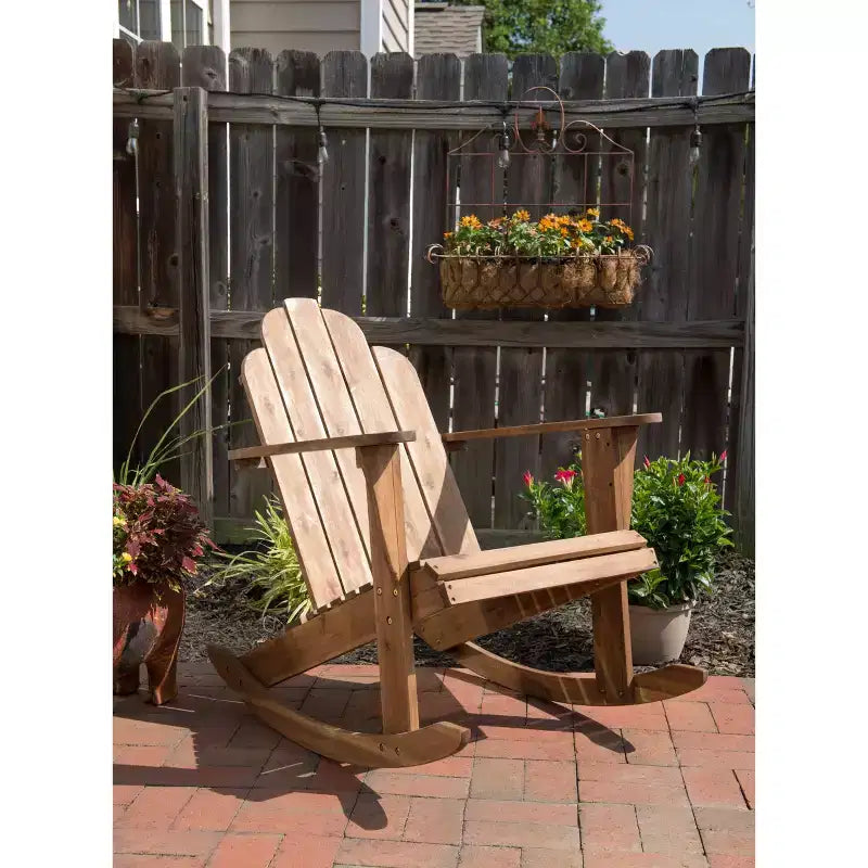 Dondolo Adirondack da esterno in legno di acacia con finitura Acorn - Linon