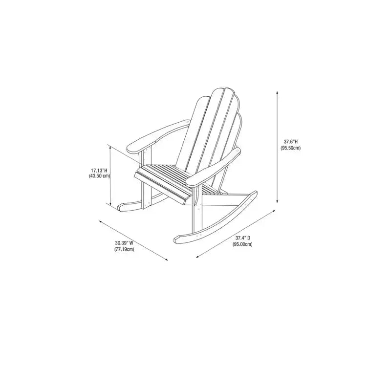 Dondolo Adirondack da esterno in legno di acacia con finitura Acorn - Linon