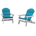 Malibu 2pk Acacia Adirondack Chairs - White/Teal - Christopher Knight Home