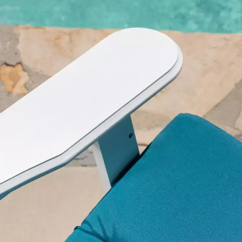 Chaises Adirondack en acacia Malibu, 2 unités - Blanc/Turquoise - Christopher Knight Home