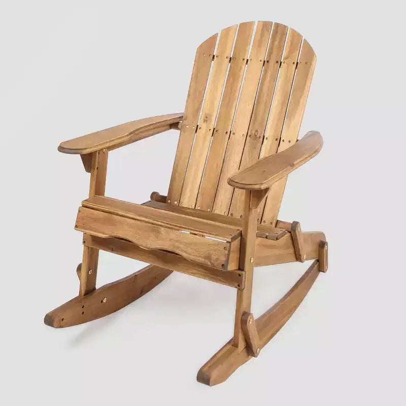 Sedia a Dondolo Adirondack in Legno di Acacia Malibu - Naturale - Christopher Knight Home: Poltrona da Esterno Resistente alle Intemperie