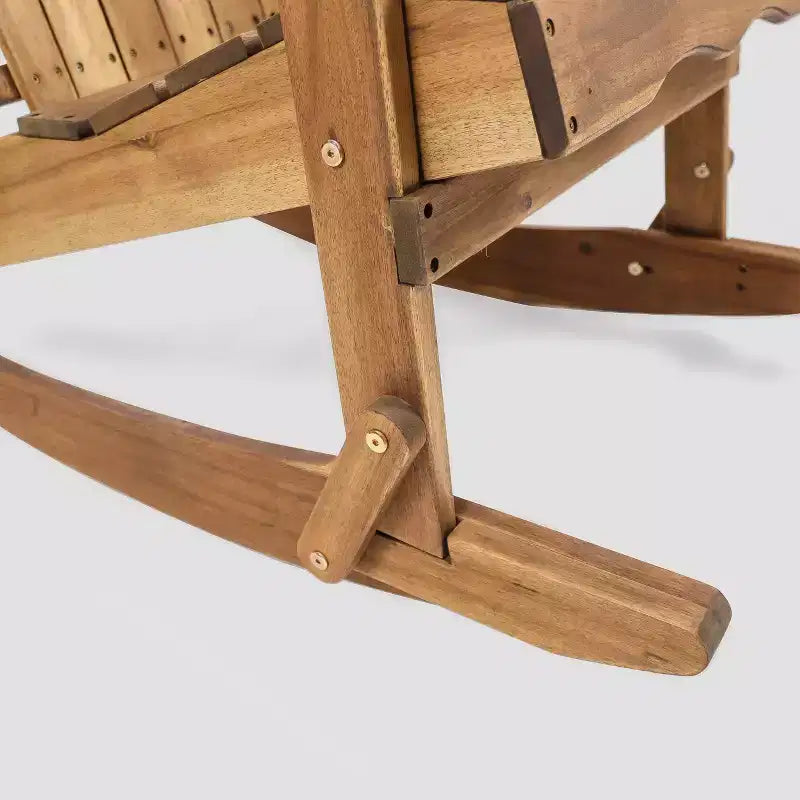 Sedia a Dondolo Adirondack in Legno di Acacia Malibu - Naturale - Christopher Knight Home: Poltrona da Esterno Resistente alle Intemperie