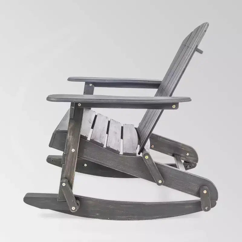 Sedia a dondolo Adirondack Malibu in legno di acacia, grigio scuro - Christopher Knight Home: Mobili da giardino resistenti alle intemperie
