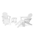 5pk HDPE Adirondack Chairs Set with Ottoman & Table: Weather-Resistant - EDYO LIVING
