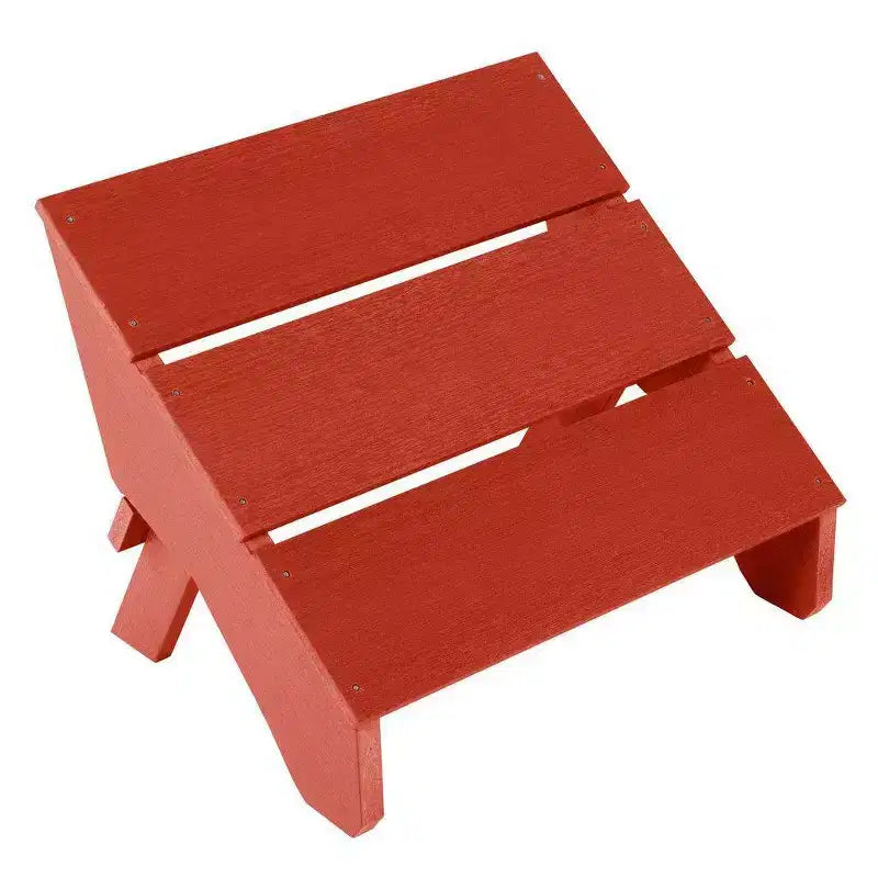 Ensemble Italica 3 pièces avec fauteuil Adirondack moderne, table d'appoint et repose-pieds pliant - Rouge rustique - highwood : Résistant aux intempéries, garantie de 12 ans