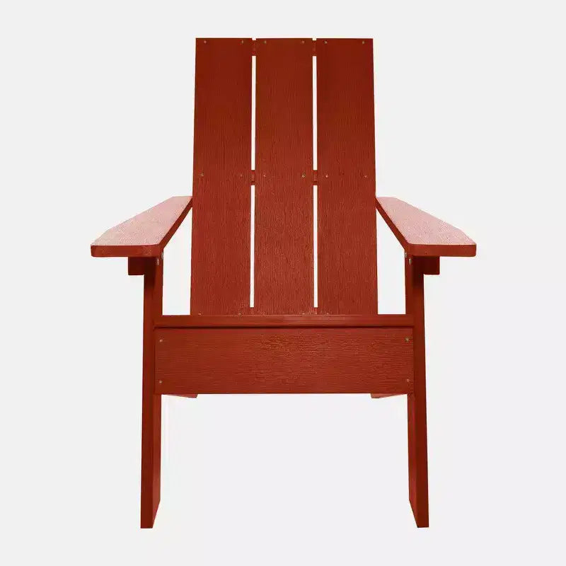 Ensemble Italica 3 pièces avec fauteuil Adirondack moderne, table d'appoint et repose-pieds pliant - Rouge rustique - highwood : Résistant aux intempéries, garantie de 12 ans