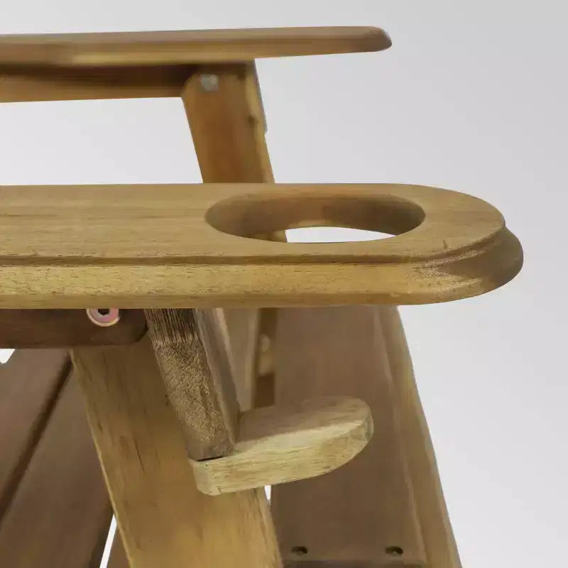 Set di 2 sedie Adirondack pieghevoli da esterno Bellwood in legno di acacia naturale - Christopher Knight Home: Resistenti alle intemperie con portabicchieri