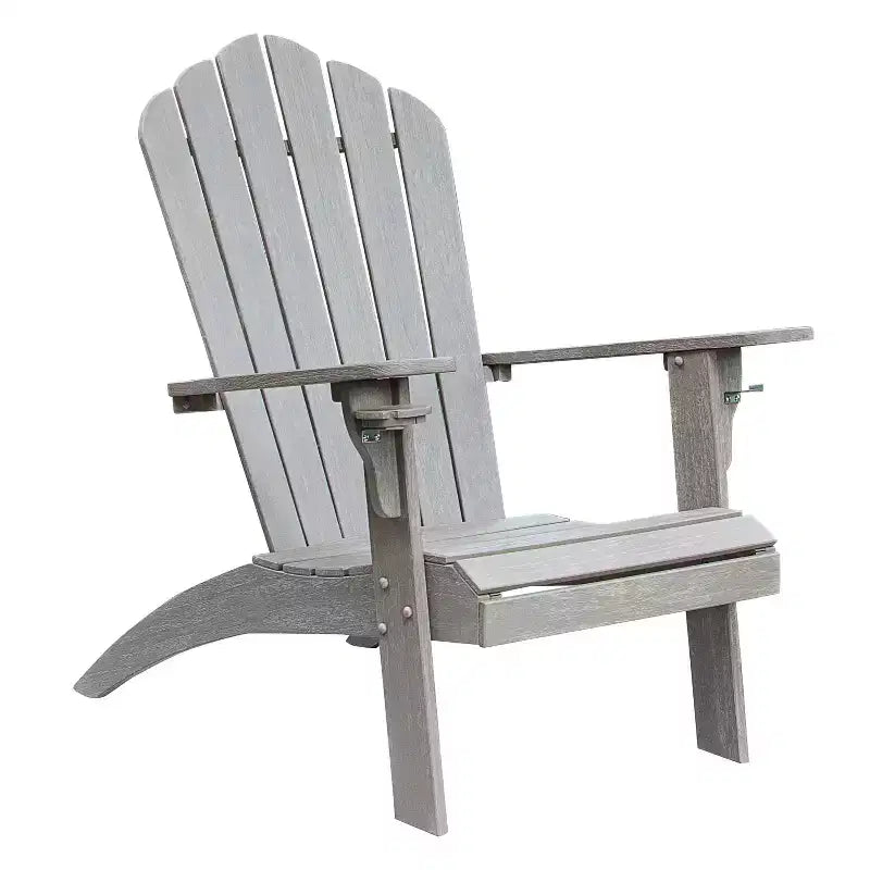 Poltrona Adirondack da esterno Sonoma Lane Channing in teak grigio invecchiato con portabicchieri – Resistente alle intemperie
