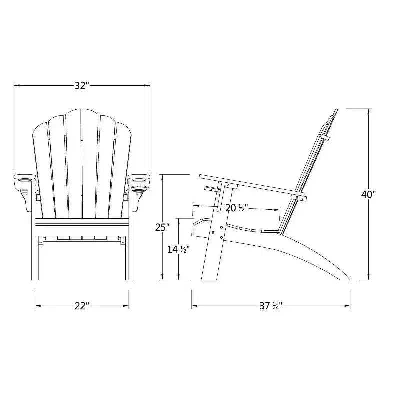 Poltrona Adirondack da esterno Sonoma Lane Channing in teak grigio invecchiato con portabicchieri – Resistente alle intemperie