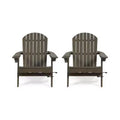 2pk Bellwood Outdoor Acacia Wood Folding Adirondack Chairs Gray - Christopher Knight Home: Rustic Design, Cup Holders