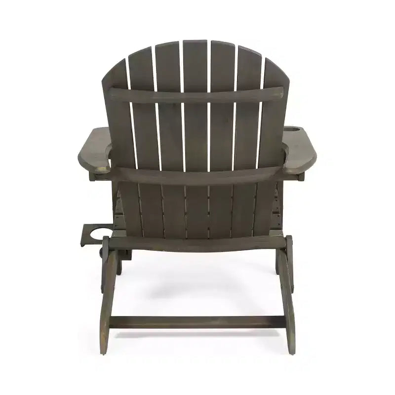 2 sedie pieghevoli Adirondack da esterno Bellwood in legno di acacia grigio - Christopher Knight Home: design rustico, portabicchieri
