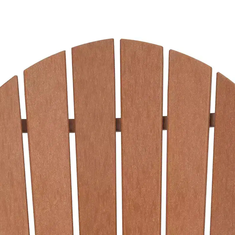 Set 3 Pezzi con Sedie Adirondack in Resina Plastica e Tavolino Laterale - Marrone - EDYO LIVING: Resistente agli Agenti Atmosferici, Telaio in HDPE, Stile Contemporaneo