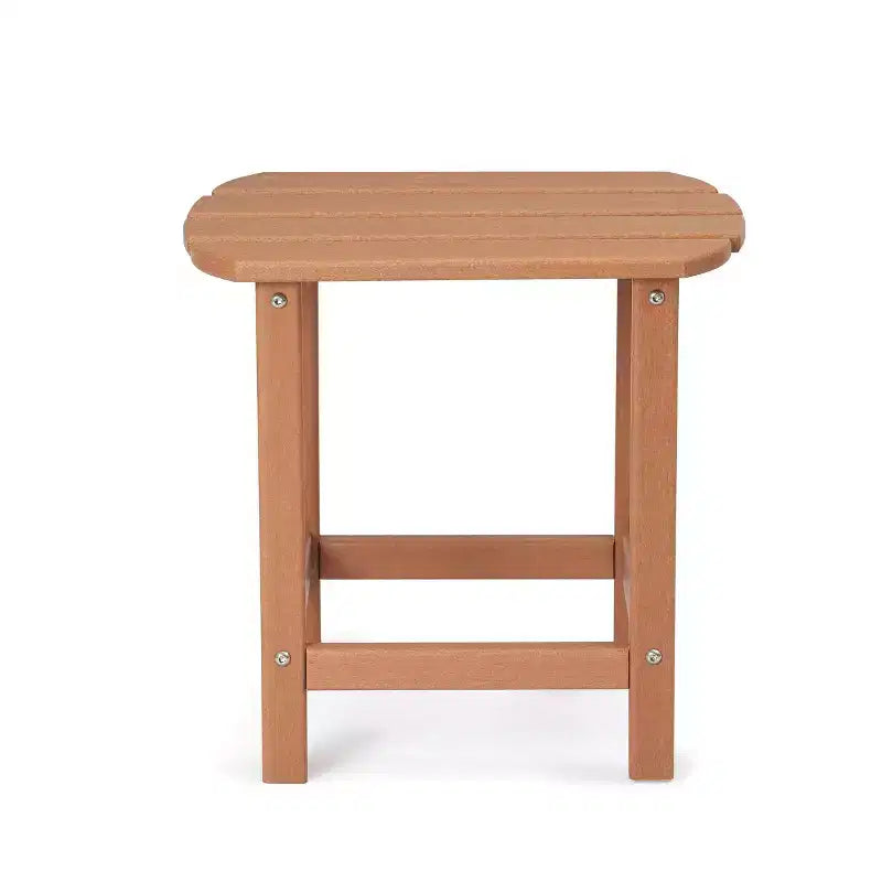 Set 3 Pezzi con Sedie Adirondack in Resina Plastica e Tavolino Laterale - Marrone - EDYO LIVING: Resistente agli Agenti Atmosferici, Telaio in HDPE, Stile Contemporaneo