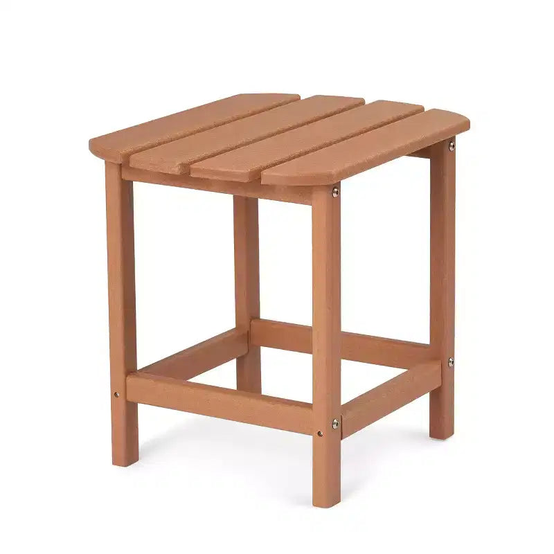 Set 3 Pezzi con Sedie Adirondack in Resina Plastica e Tavolino Laterale - Marrone - EDYO LIVING: Resistente agli Agenti Atmosferici, Telaio in HDPE, Stile Contemporaneo