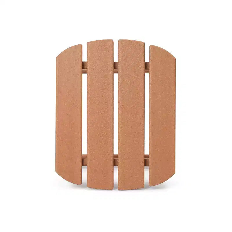 Set 3 Pezzi con Sedie Adirondack in Resina Plastica e Tavolino Laterale - Marrone - EDYO LIVING: Resistente agli Agenti Atmosferici, Telaio in HDPE, Stile Contemporaneo