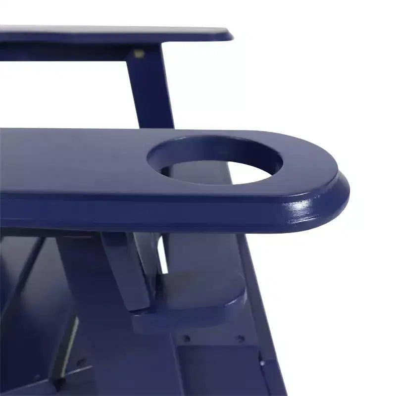 2 sedie Adirondack pieghevoli da esterno Bellwood in legno di acacia, blu marino: portabicchieri, resistenti alle intemperie - Christopher Knight Home
