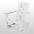 POLYWOOD Shawboro Outdoor Patio Adirondack Rocking Patio Accent Chair White