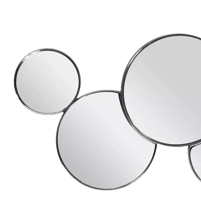 Specchio da parete a grappolo con bolle in vetro argentato