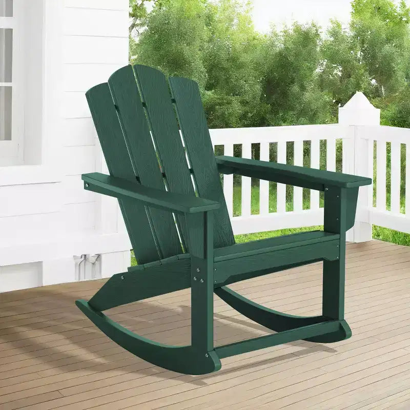 Hyleory Chaise à bascule extérieure en HDPE, Fauteuil de jardin Adirondack classique pour toutes les saisons