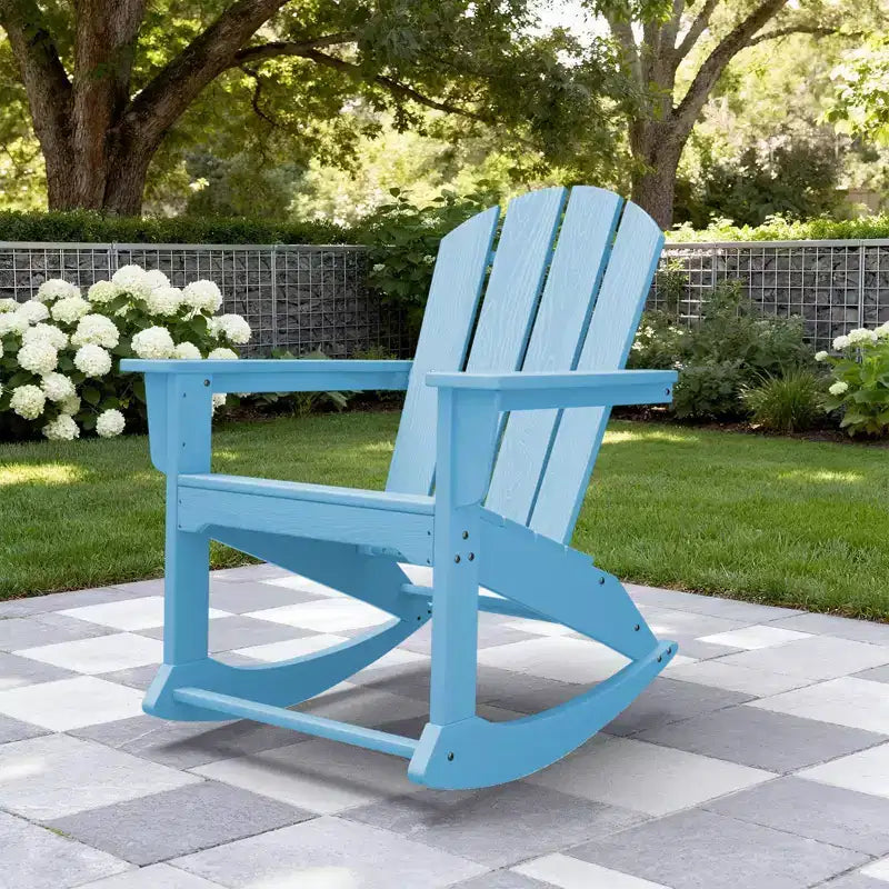 Hyleory Chaise à bascule extérieure en HDPE, Fauteuil de jardin Adirondack classique pour toutes les saisons