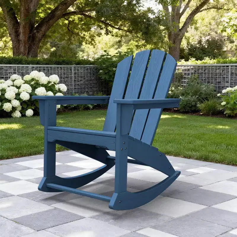Hyleory Chaise à bascule extérieure en HDPE, Fauteuil de jardin Adirondack classique pour toutes les saisons