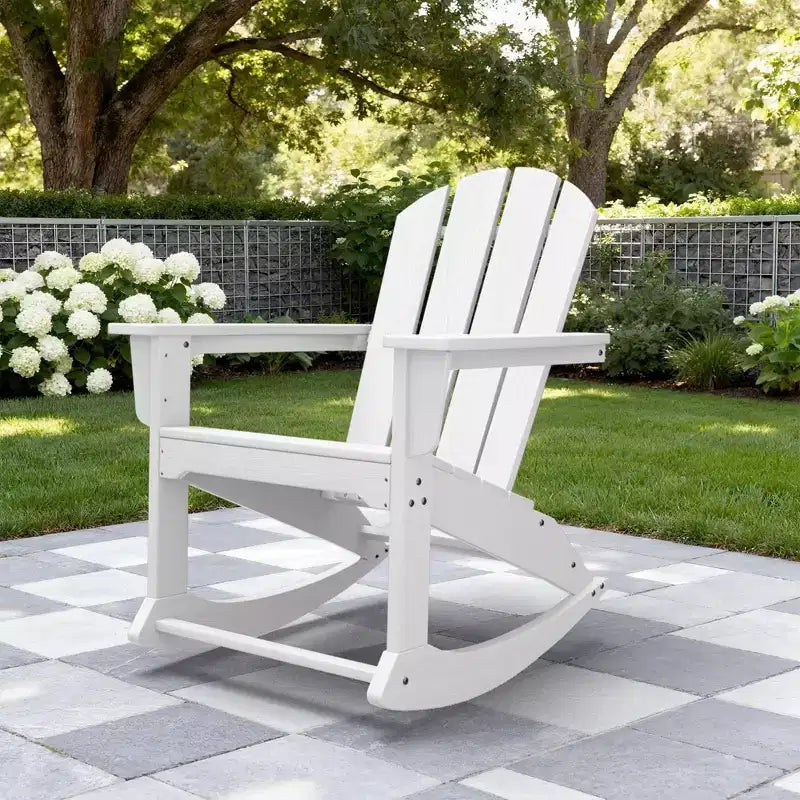Hyleory Chaise à bascule extérieure en HDPE, Fauteuil de jardin Adirondack classique pour toutes les saisons