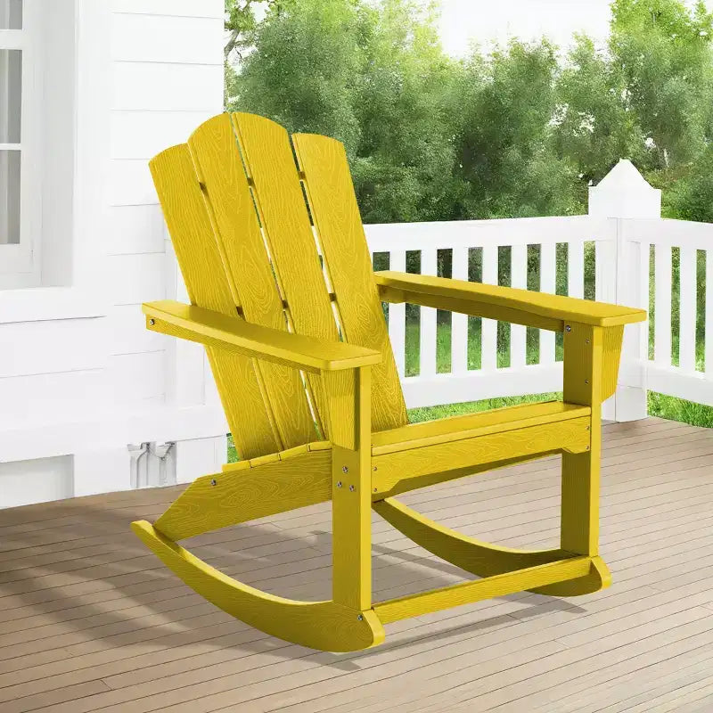 Hyleory Chaise à bascule extérieure en HDPE, Fauteuil de jardin Adirondack classique pour toutes les saisons