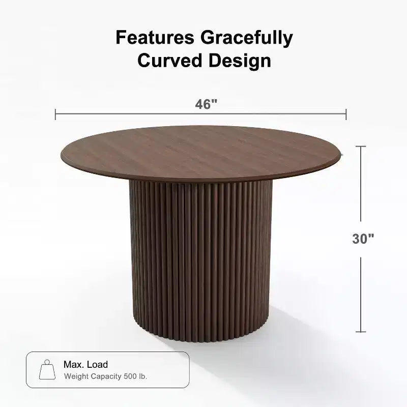 46 Round Solid Wood Dining Table Kitchen Tables