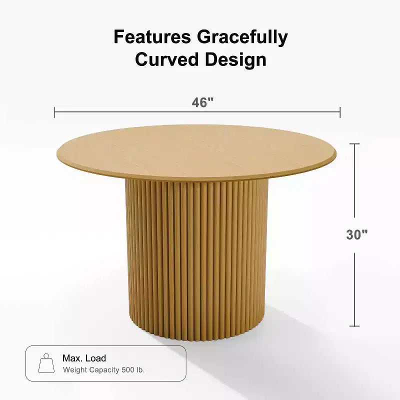 46 Round Solid Wood Dining Table Kitchen Tables