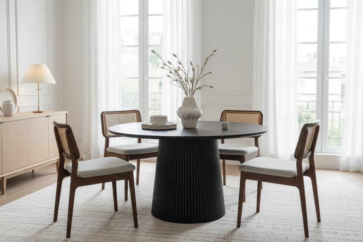 PexFix 46 Round Solid Wood Dining Table Kitchen Tables