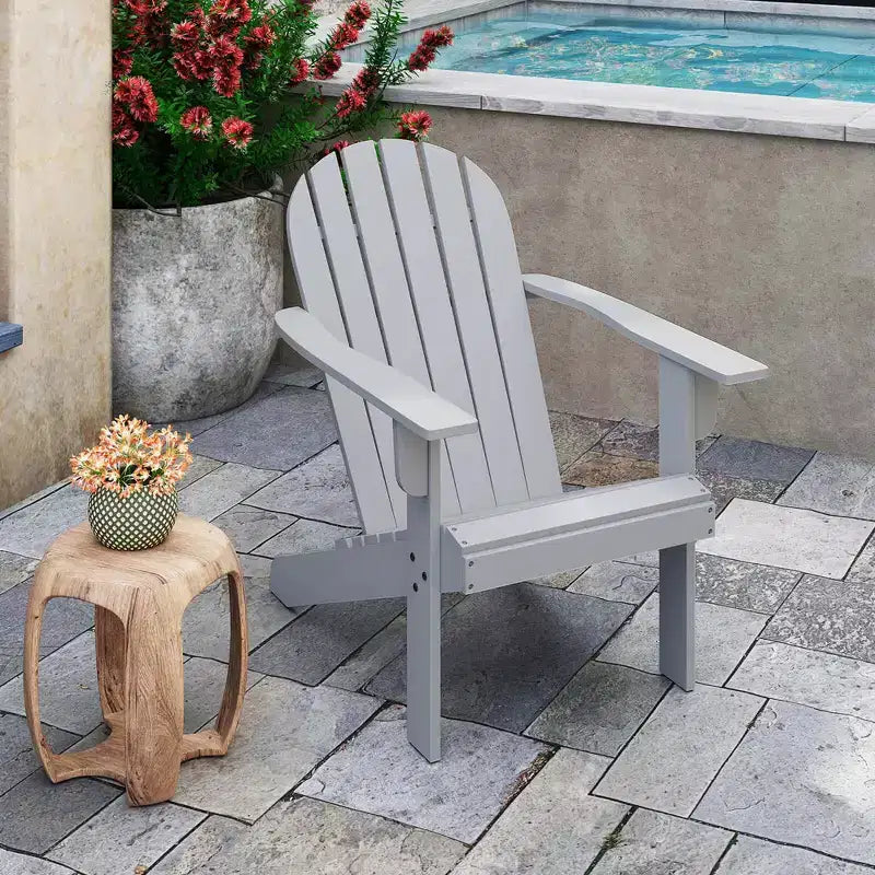 Sedia Adirondack da Esterno Costway con Sedile Inclinato, Schienale Alto e Braccioli Ampi Bianco/Blu/Grigio/Rosso