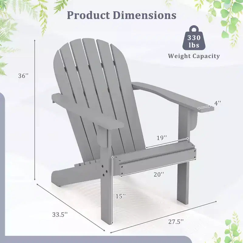Sedia Adirondack da Esterno Costway con Sedile Inclinato, Schienale Alto e Braccioli Ampi Bianco/Blu/Grigio/Rosso