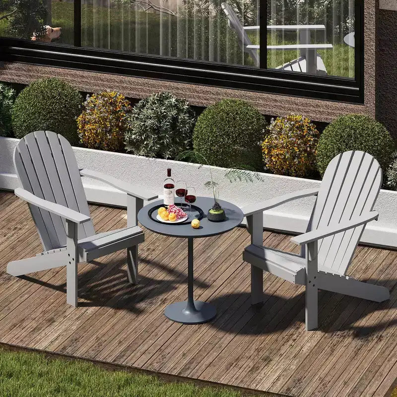 Sedia Adirondack da Esterno Costway con Sedile Inclinato, Schienale Alto e Braccioli Ampi Bianco/Blu/Grigio/Rosso