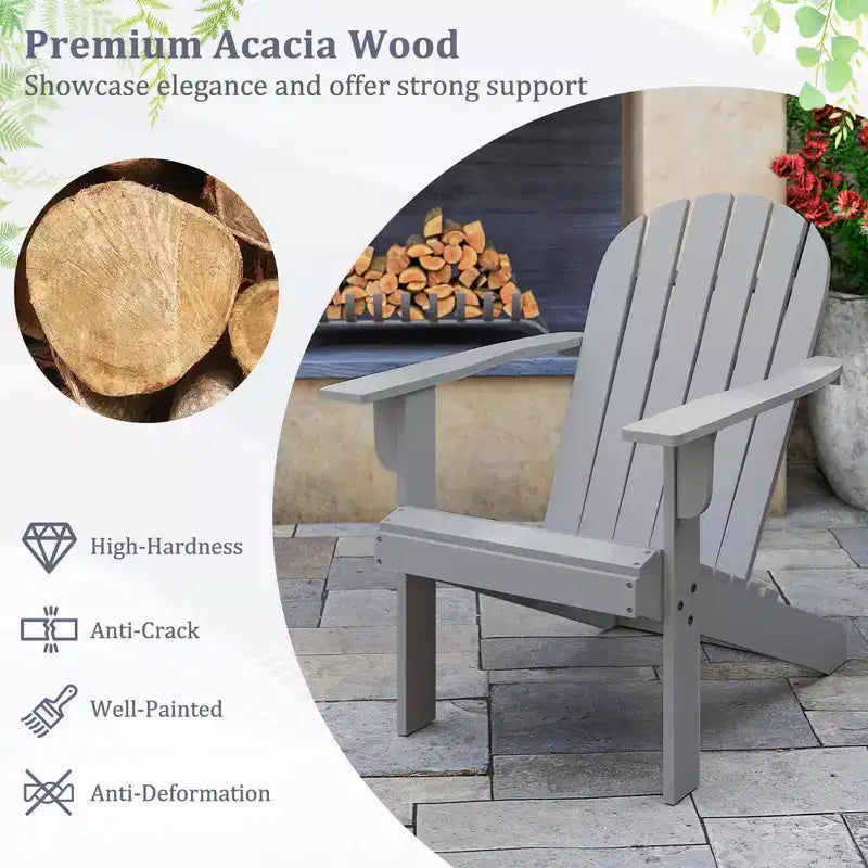 Sedia Adirondack da Esterno Costway con Sedile Inclinato, Schienale Alto e Braccioli Ampi Bianco/Blu/Grigio/Rosso