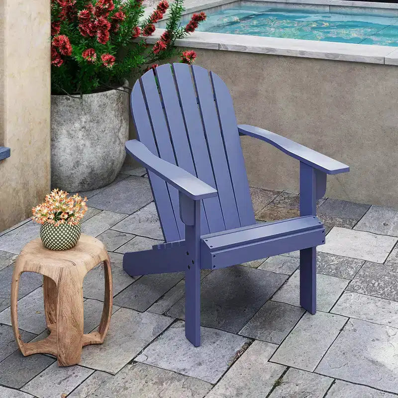 Sedia Adirondack da Esterno Costway con Sedile Inclinato, Schienale Alto e Braccioli Ampi Bianco/Blu/Grigio/Rosso