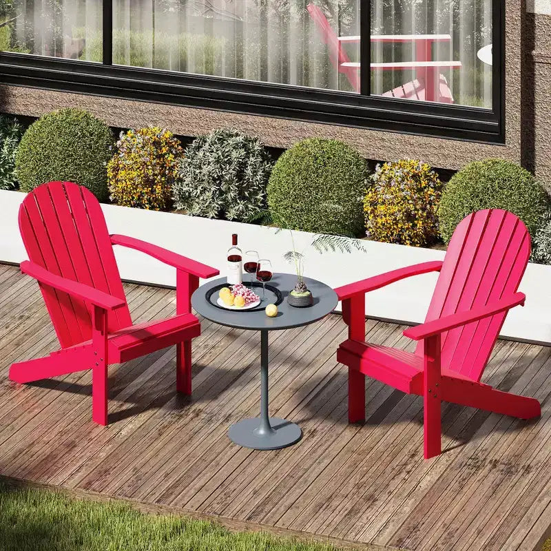 Sedia Adirondack da Esterno Costway con Sedile Inclinato, Schienale Alto e Braccioli Ampi Bianco/Blu/Grigio/Rosso