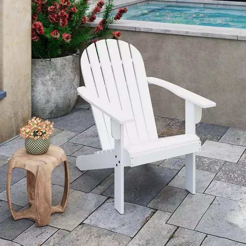 Sedia Adirondack da Esterno Costway con Sedile Inclinato, Schienale Alto e Braccioli Ampi Bianco/Blu/Grigio/Rosso