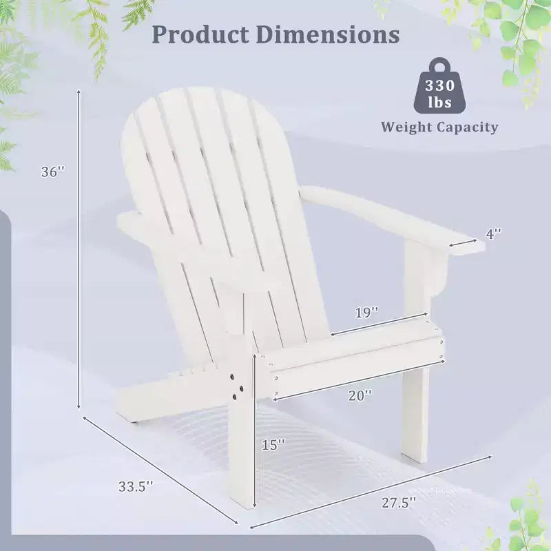 Sedia Adirondack da Esterno Costway con Sedile Inclinato, Schienale Alto e Braccioli Ampi Bianco/Blu/Grigio/Rosso