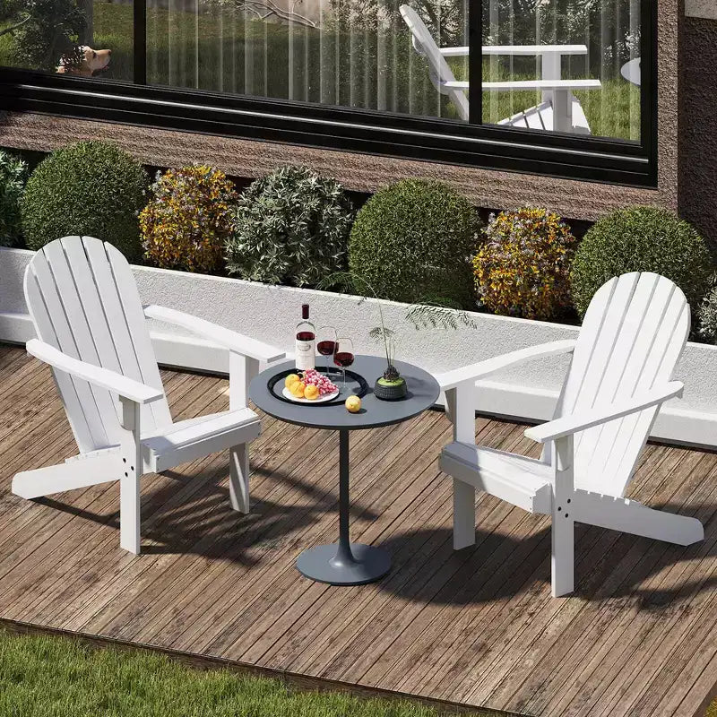 Sedia Adirondack da Esterno Costway con Sedile Inclinato, Schienale Alto e Braccioli Ampi Bianco/Blu/Grigio/Rosso