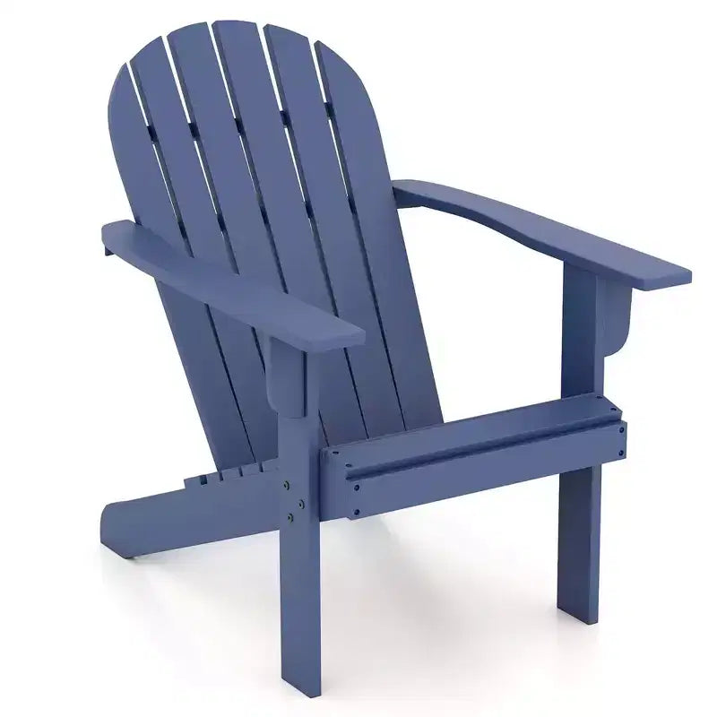 Costway Patio Adirondack Chair with Inclined Seat High Backrest & Wide Armrests White/Blue/Gray/Red