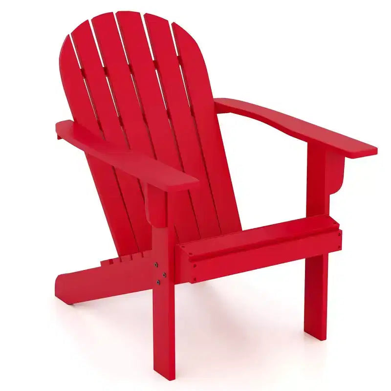 Chaise de jardin Adirondack Costway avec assise inclinée, dossier haut et larges accoudoirs Blanc/Bleu/Gris/Rouge