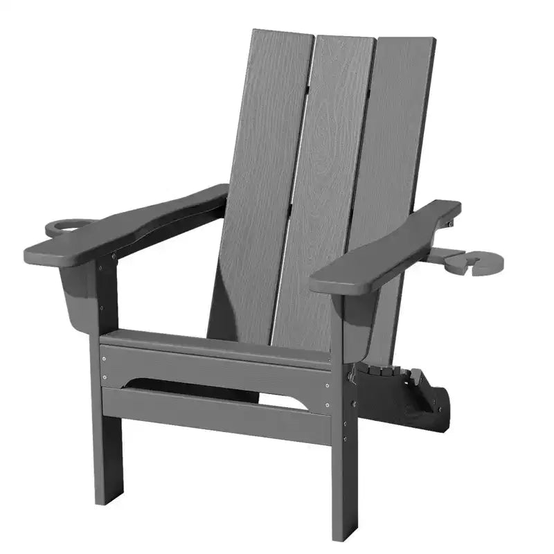Hyleory - Sedie Adirondack Pieghevoli da Esterno in HDPE con 2 Portabicchieri - Sedia da Giardino con Schienale Curvo a 103 Gradi