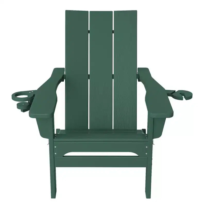 Hyleory - Sedie Adirondack Pieghevoli da Esterno in HDPE con 2 Portabicchieri - Sedia da Giardino con Schienale Curvo a 103 Gradi