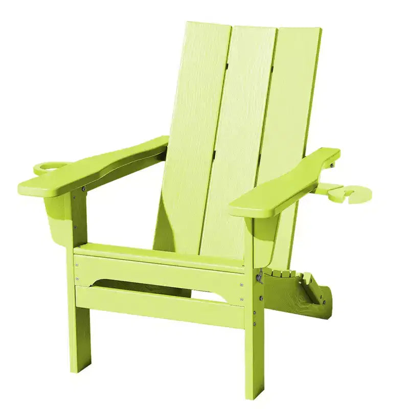 Hyleory - Sedie Adirondack Pieghevoli da Esterno in HDPE con 2 Portabicchieri - Sedia da Giardino con Schienale Curvo a 103 Gradi