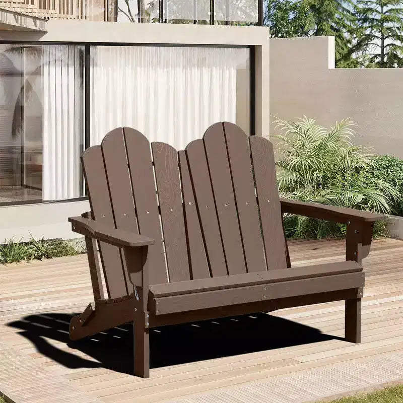 Hyleory Sedia Adirondack a 2 posti, poltrona doppia morbida, sedia pieghevole da balcone Cloud, resistente alle intemperie