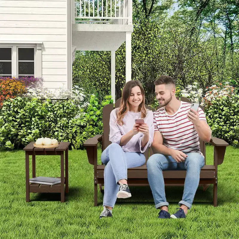 Hyleory Sedia Adirondack a 2 posti, poltrona doppia morbida, sedia pieghevole da balcone Cloud, resistente alle intemperie