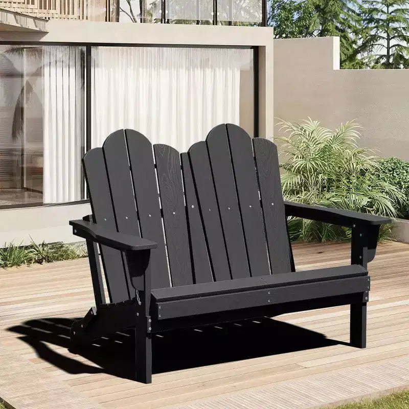 Hyleory Sedia Adirondack a 2 posti, poltrona doppia morbida, sedia pieghevole da balcone Cloud, resistente alle intemperie